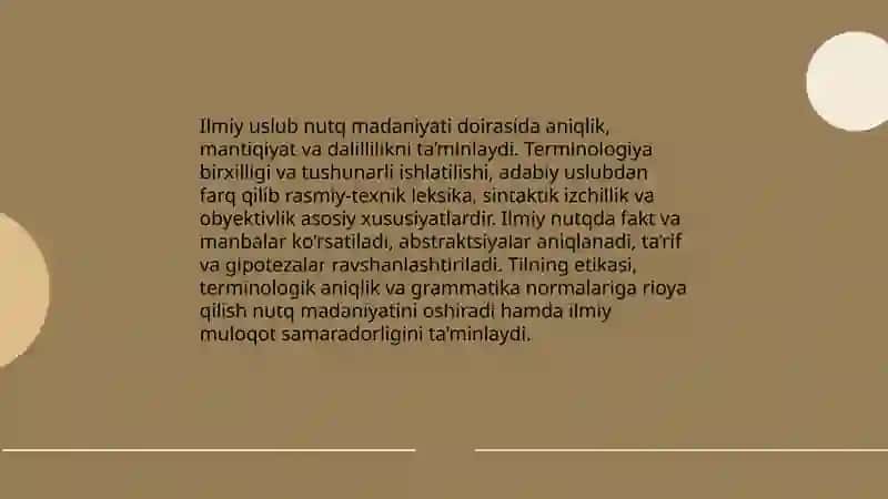 Nutq madaniyati va uslubshunoslik.Nutq va terminologiya 4