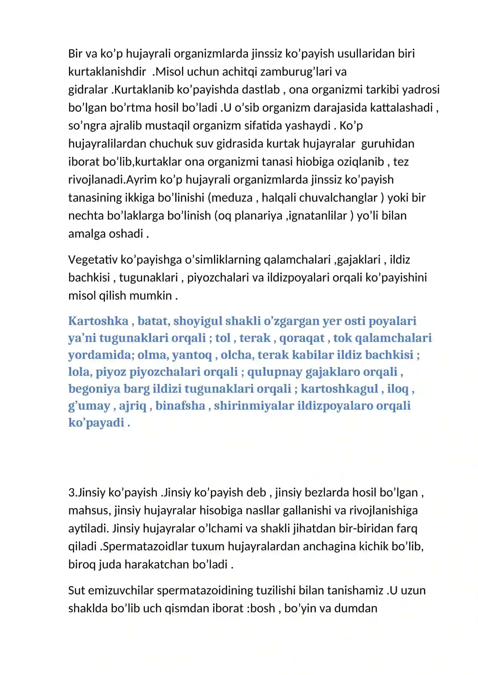 Organizmlarning ko’payishi va rivojlanishi 4