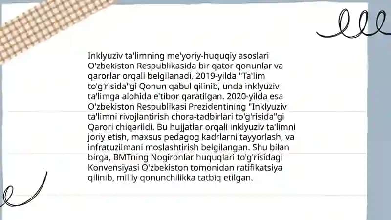Inkulyuziv ta'limni amalga oshirilishi istiqbollar va muommolar 4
