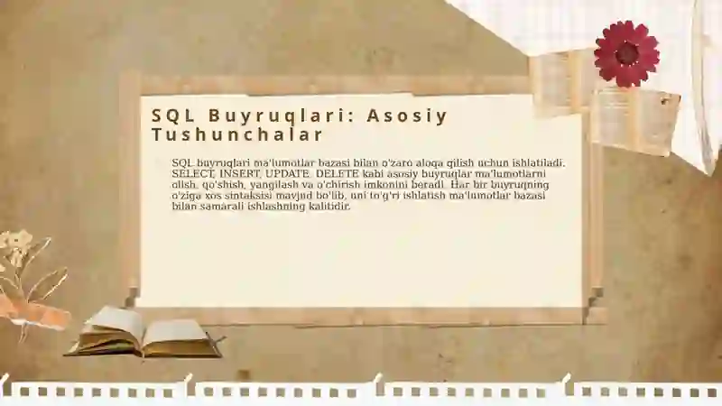 SQL so'rovlarining asosiy elementlari va sintaksisi 4