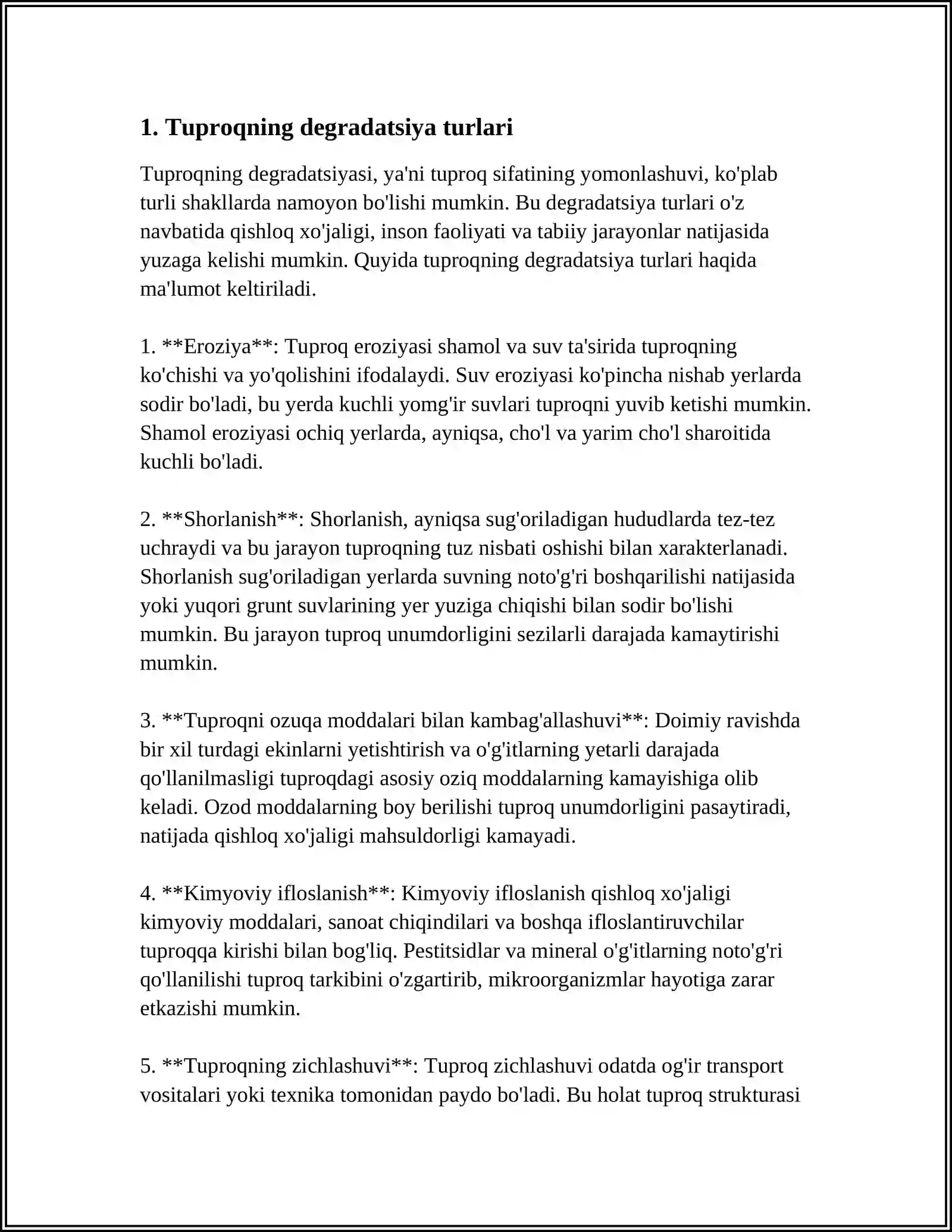 DEGRODATSIYASIGA UCHRAGAN TUPROQLARNING BIOLOGIK FAOLLIGI 4