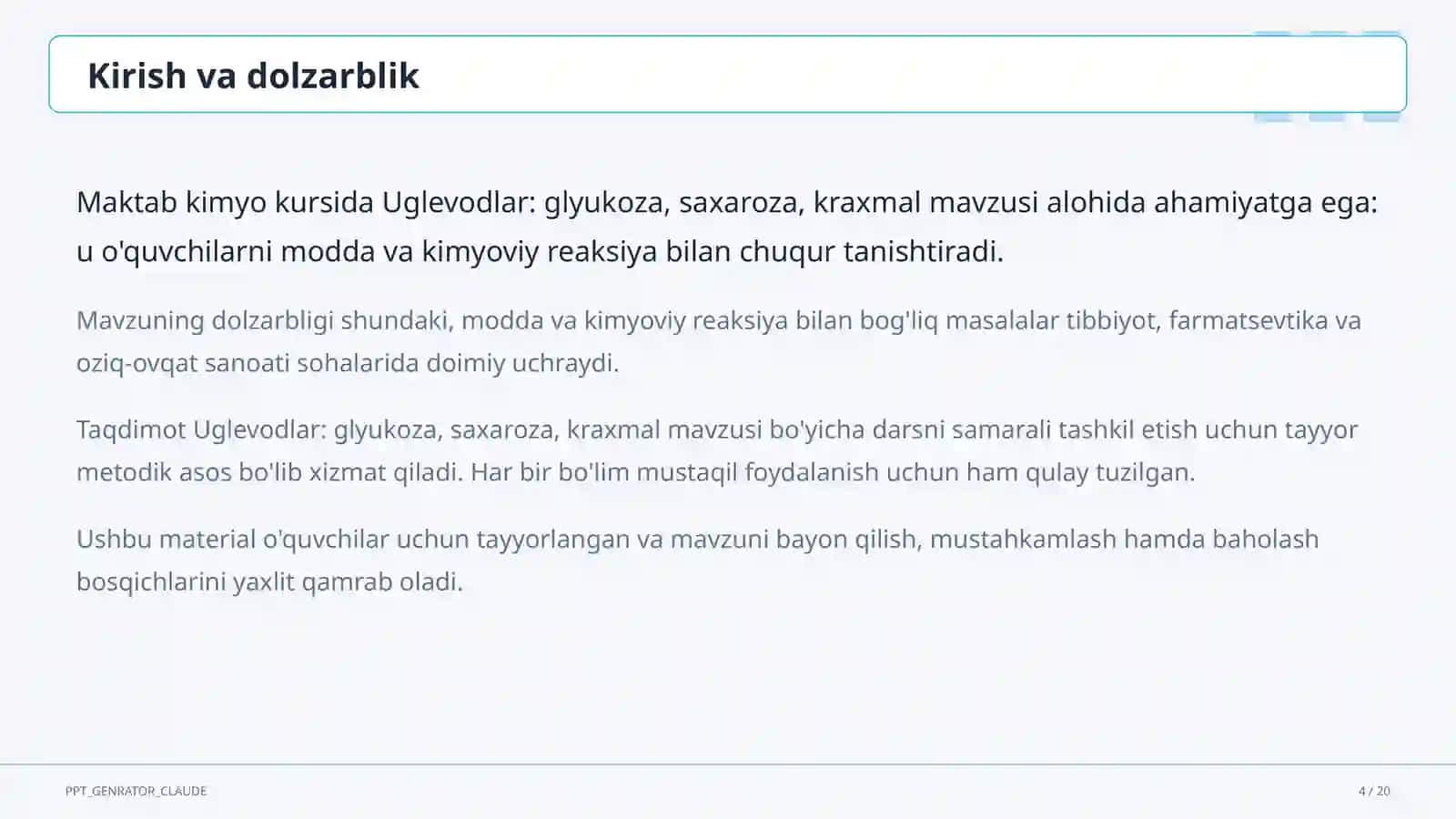 Uglevodlar: glyukoza, saxaroza, kraxmal (11-sinf) 2