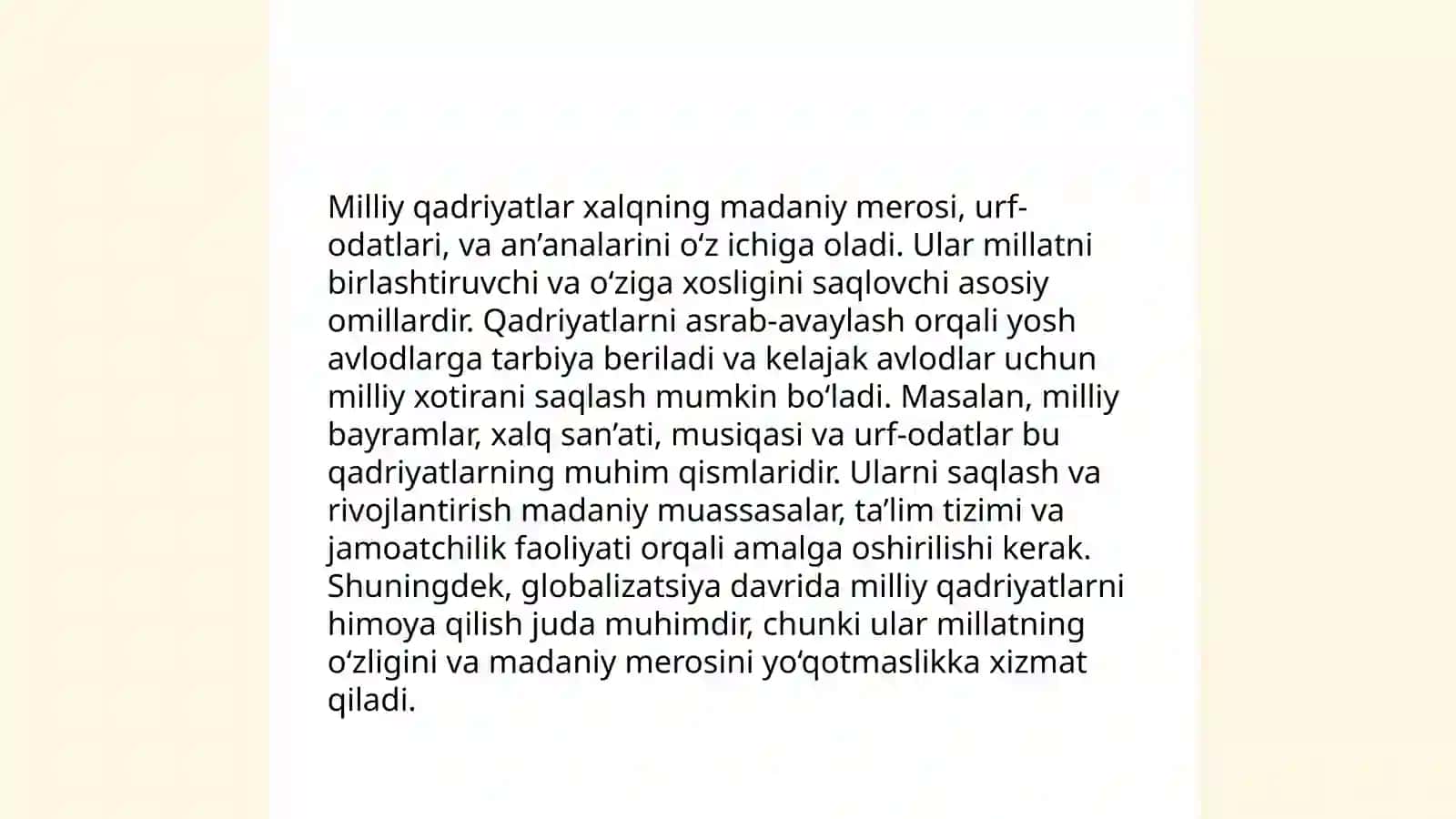 Milliy ma'naviy yuksalishni ta'minlashda milliy ong milliy va umuminsoniy qadiriyatlarning oʻrni 4