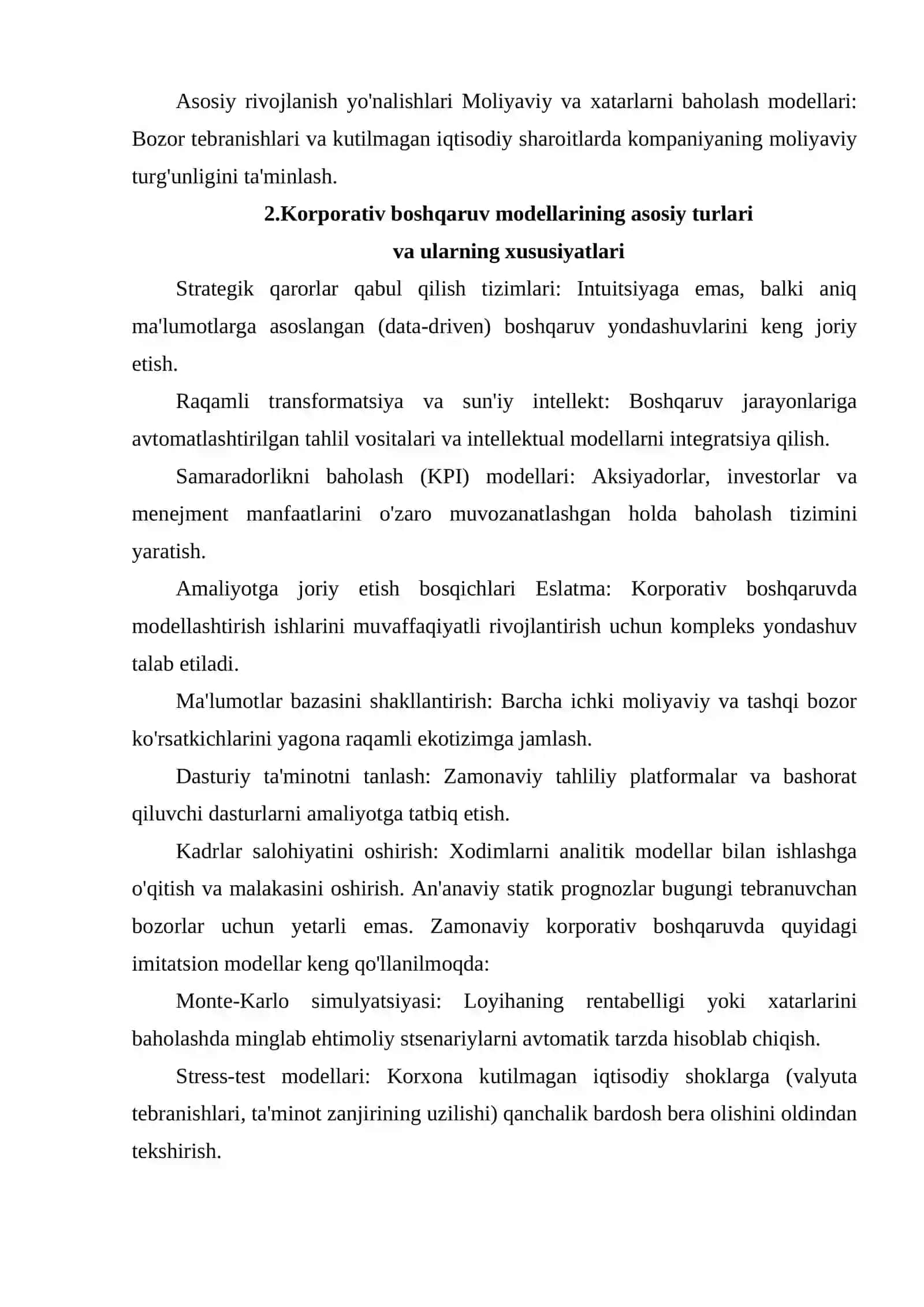 KORPORATIV BOSHQARUVDA MODELLASHTIRISH ISHLARINI RIVOJLANTIRISH 4