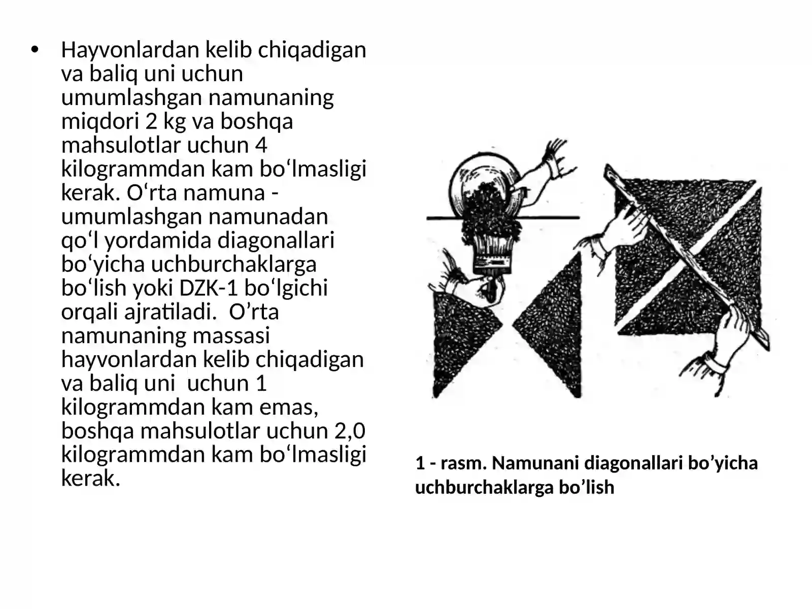 OMIXTA YEM VA OZUQALARNI TAHLIL QILISH UCHUN LABORATORIYA MASHG`ULOTI 4