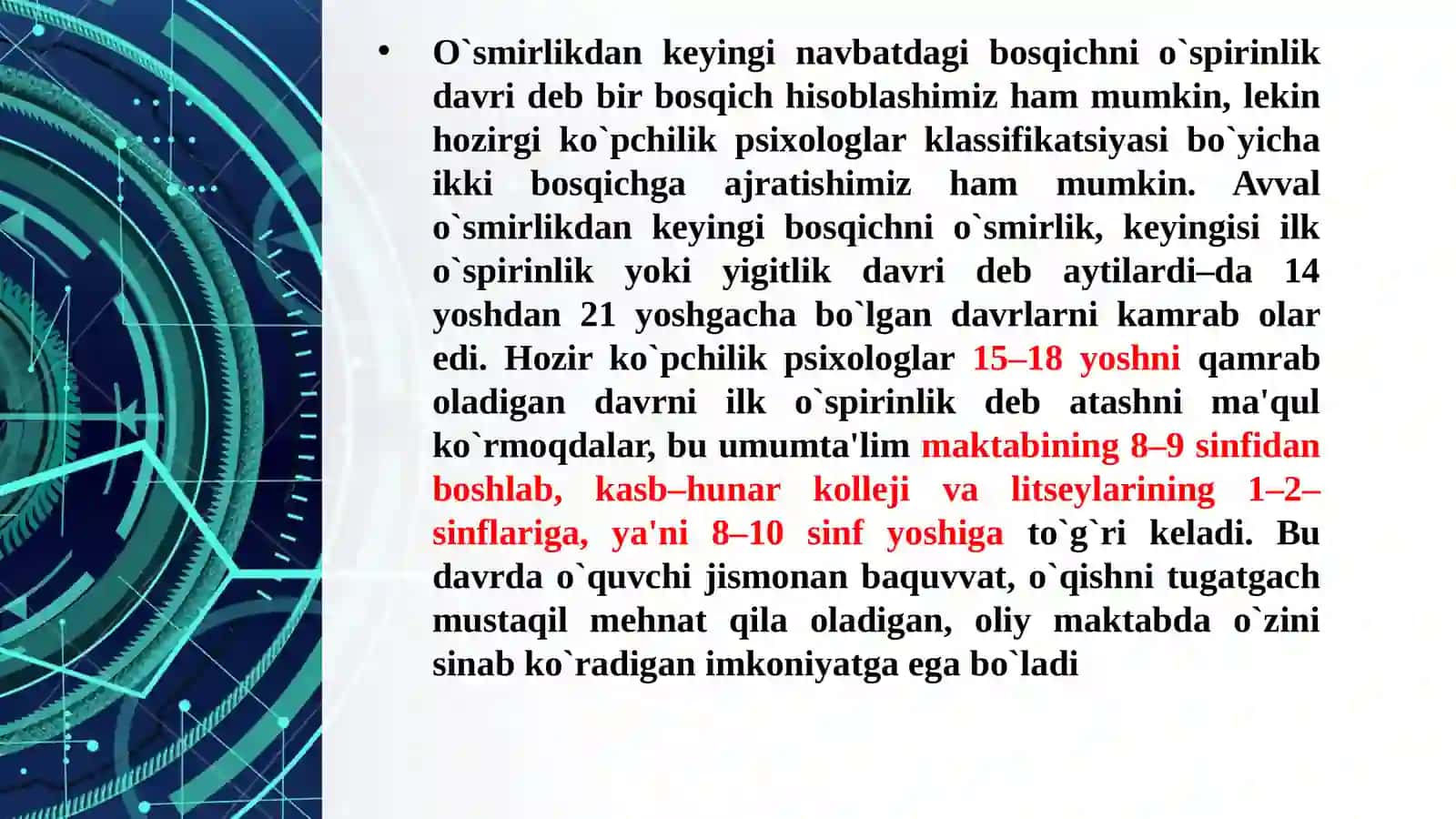 O`SPIRINLIKDAVRI 4