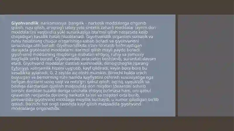 Tabiiy va sintetik narkotik vositalar. Foydasi va zarari 4