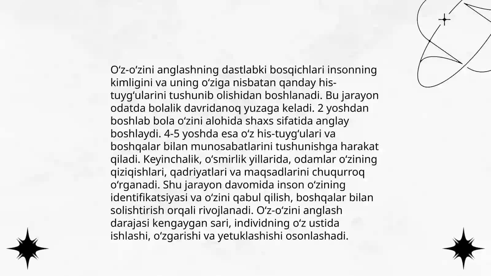 Ilk bolalik davrida oʻz-oʻzini anglashning rivojlanishi va 3 yosh inqirozi 4