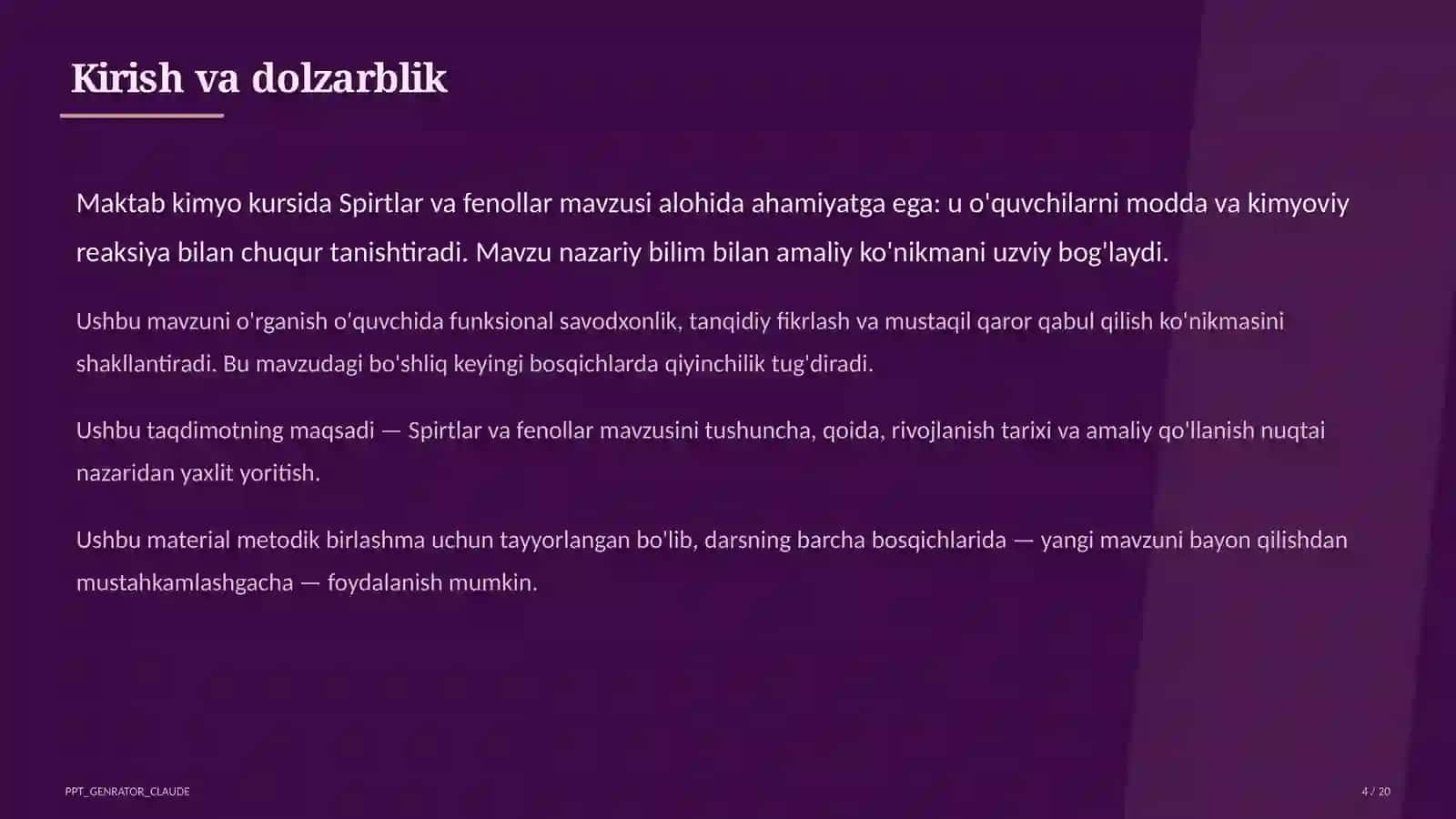 Spirtlar va fenollar (10-sinf) 1