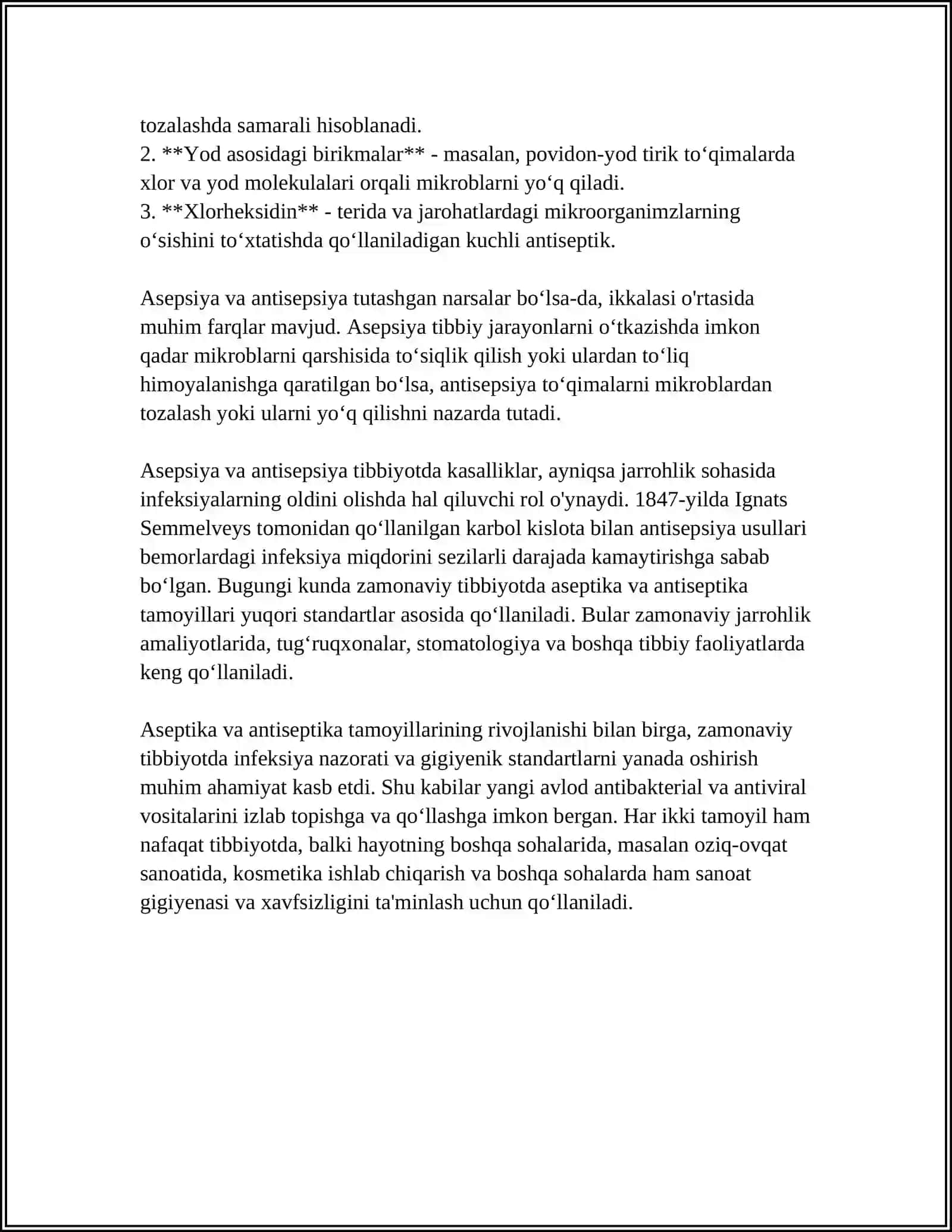 ASEPTIKA VA ANTISEPTIKA TAMOYILLARI.QO‘LLAR GIGIYENASI 4