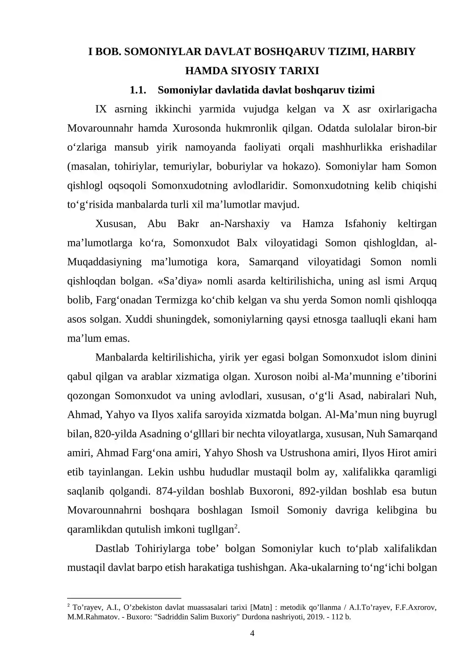 SOMONIYLAR DAVRIDA DAVLAT DEVONI 4