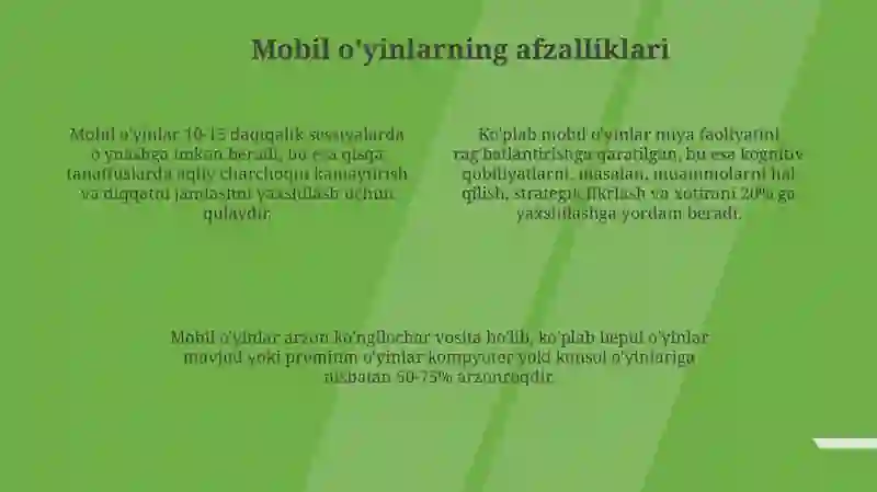 Mobil o'yinlar 4