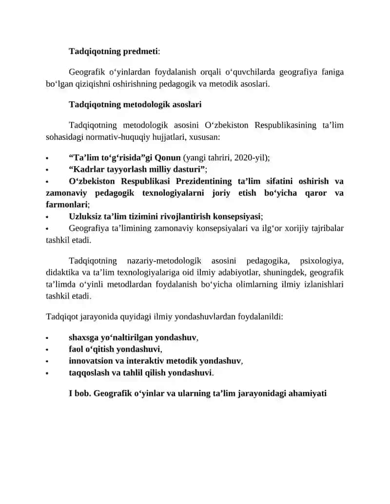 Geografik o'yinlar orqali o'quvchilarga fanga qiziqishni oshirish. 4