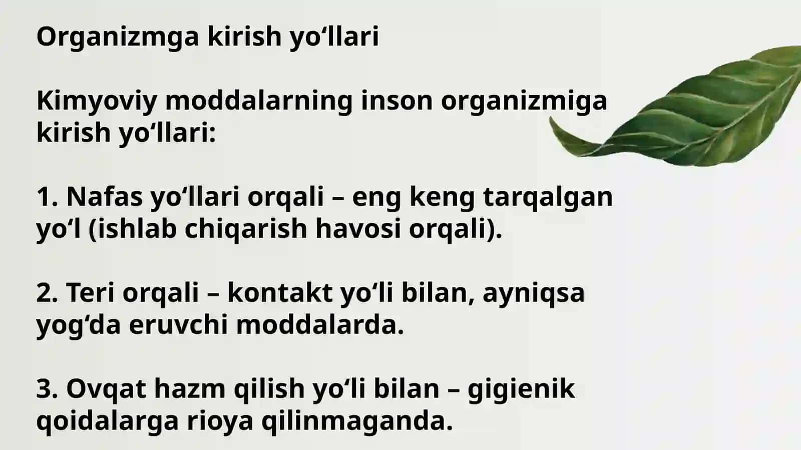 Kimyoviy omillarning inson organizmiga ta’siri 4