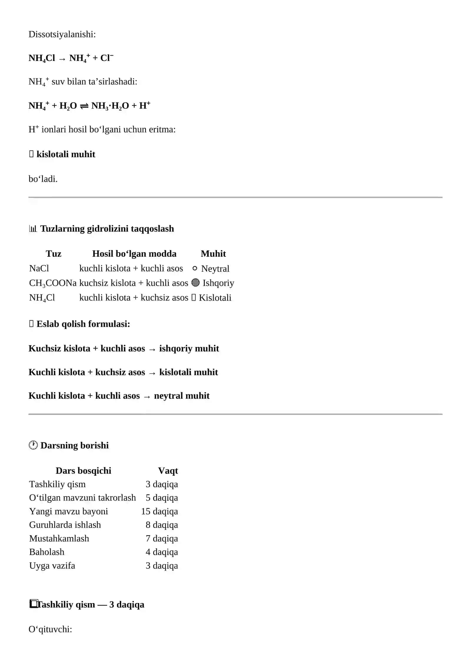 Tuzlar gidrolizi 4
