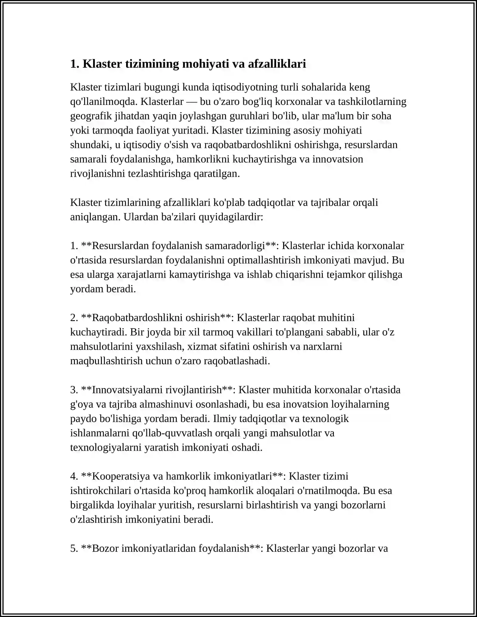 JAHON IQTISODIYOTIDA KLASTER TIZIMI 4