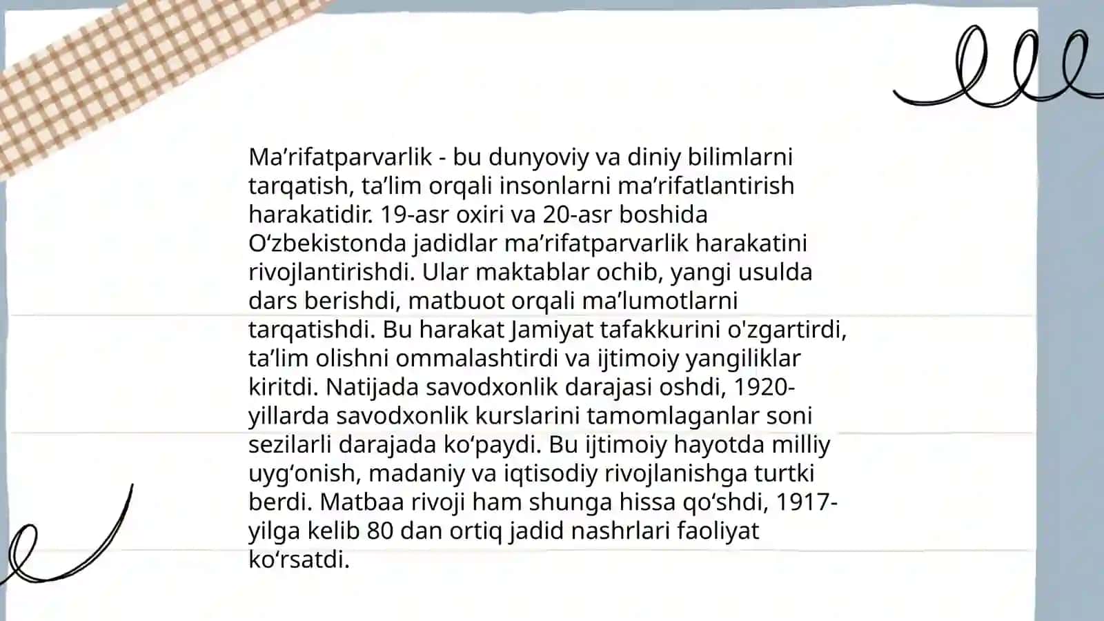 Jadid maʼrifatparvarlarining oʻlka ijtimoy -manaviy hayotida tutgan oʻrni 4