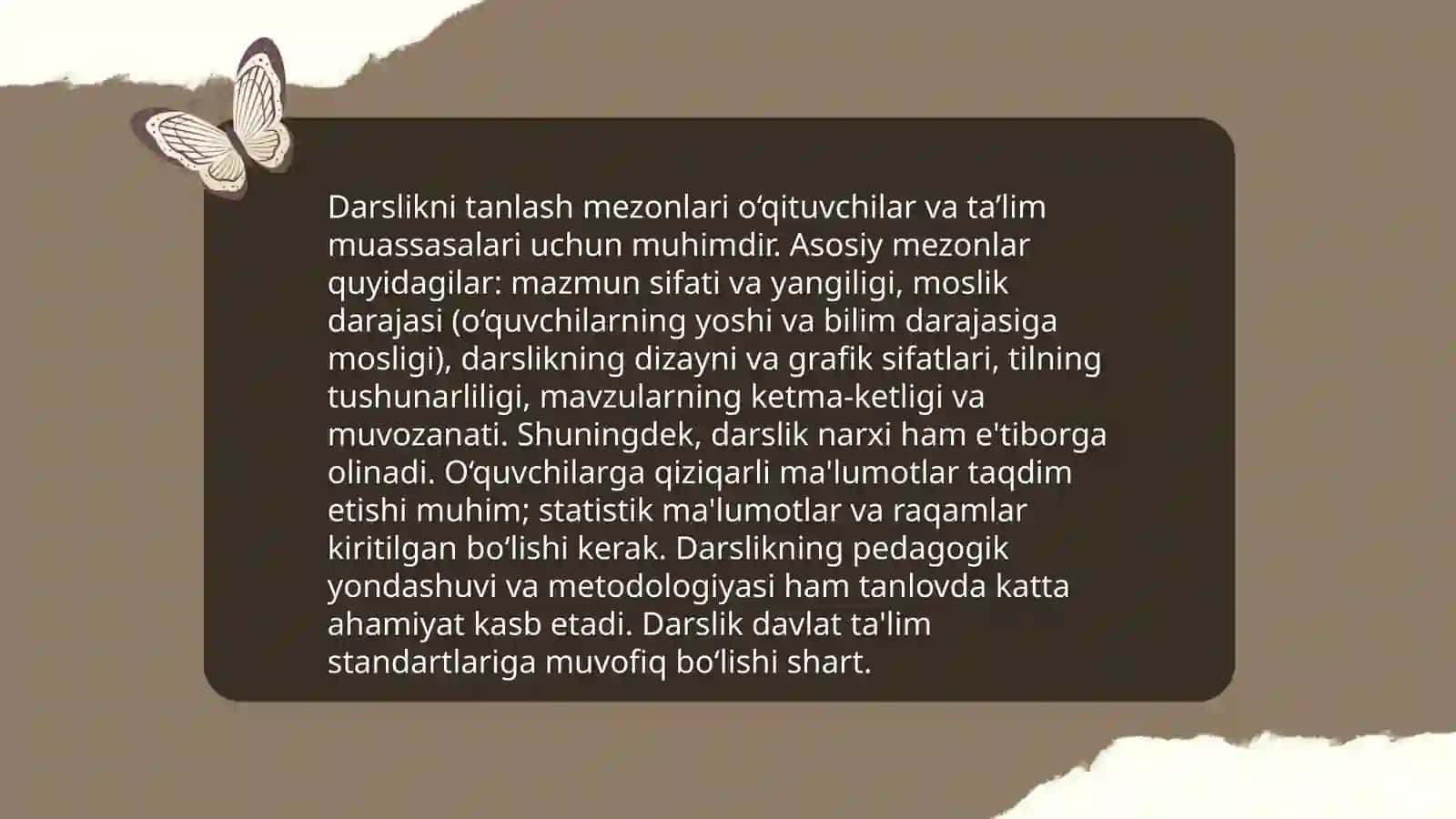 Sinflar kesimida darslik bilan tanishish, mavzular tahlili 4
