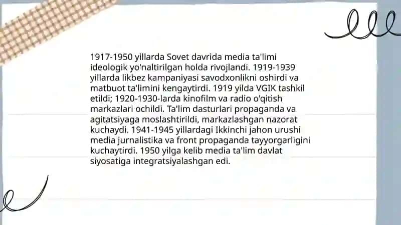 Rossiyada media talim rivojlanishi bosqichlari 4