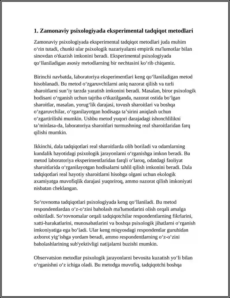 Zamonaviy psixologiyada eksperimental tadqiqot metodlari 4