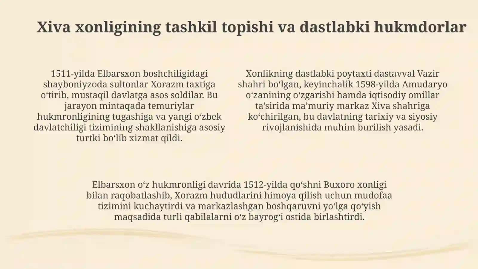 Xorazm xonligining tashkil topishi 4