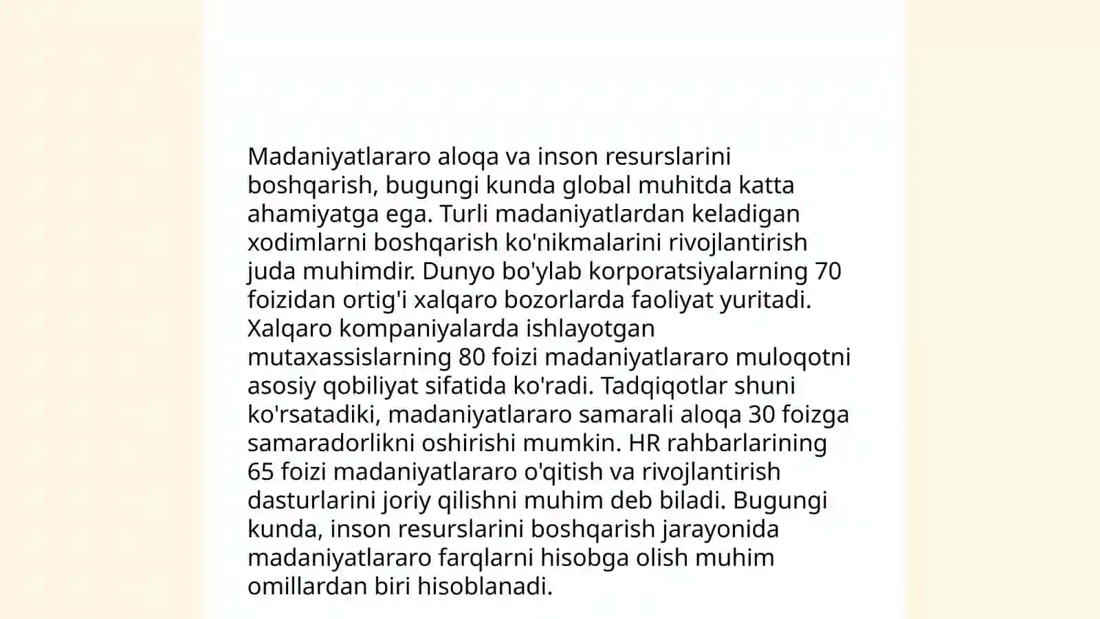 Xalqaro biznesda inson resurslarini boshqarish masalalari 4