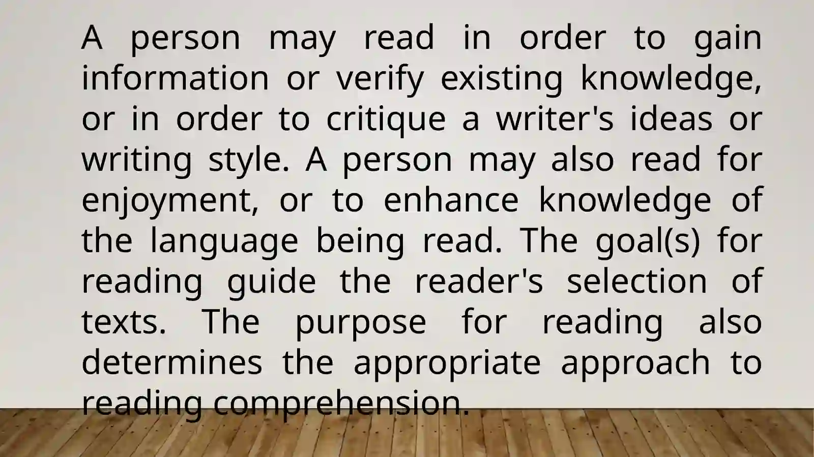 Reading comprehension reading approach 4