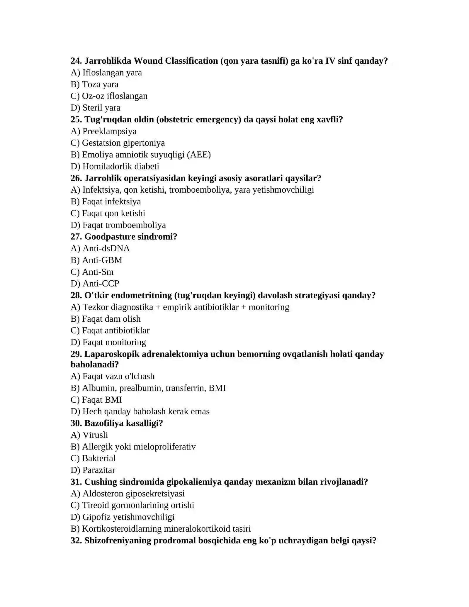 ARGOS mutaxassislik testlari 4