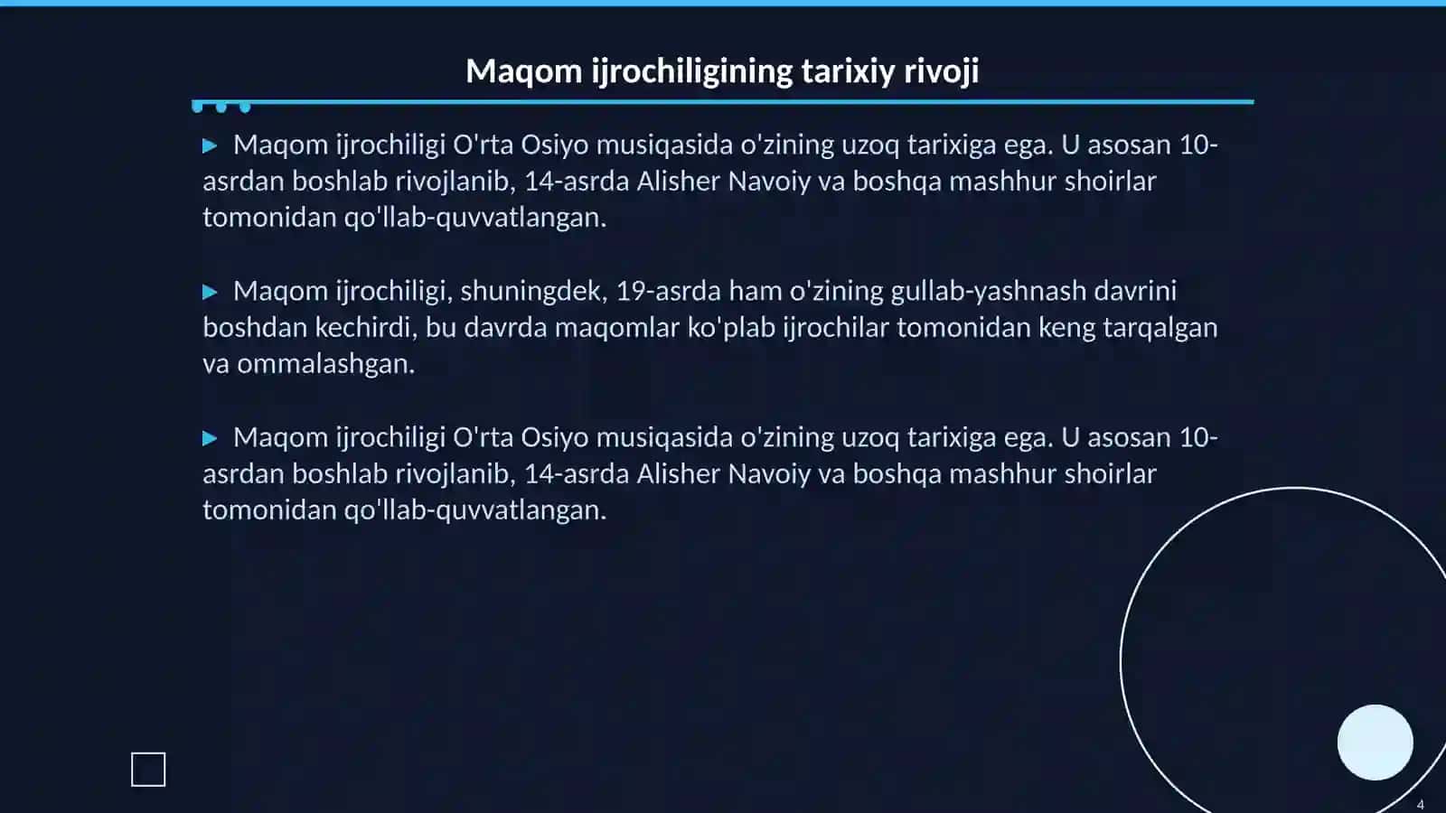 An’anaviy xonandalikda maqom ijrochiligining o‘rni 4