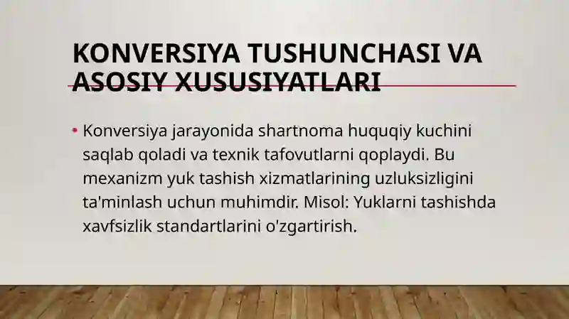 Avtomobil transportida yuklarni xalqaro tashish shartnomasi konversiya toʻgʻrisidagi 4