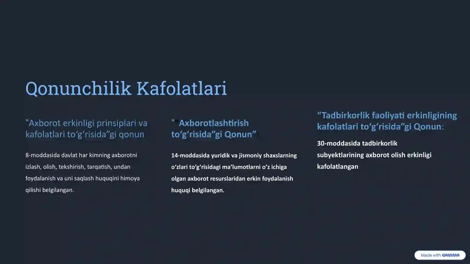 Tadbirkorlik Subyektlarining Axborotdan Foydalanish Kafolatlari 4