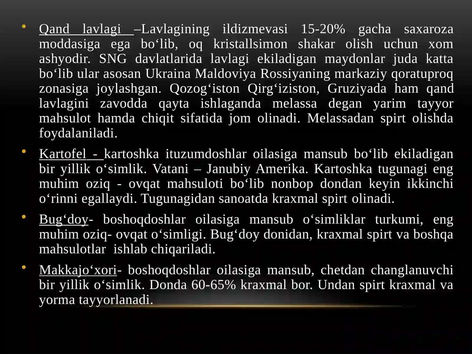 BIJG‘ISH MAXSULOTLARI VA SHAROBCHILIK TEXNOLOGIYASI 4