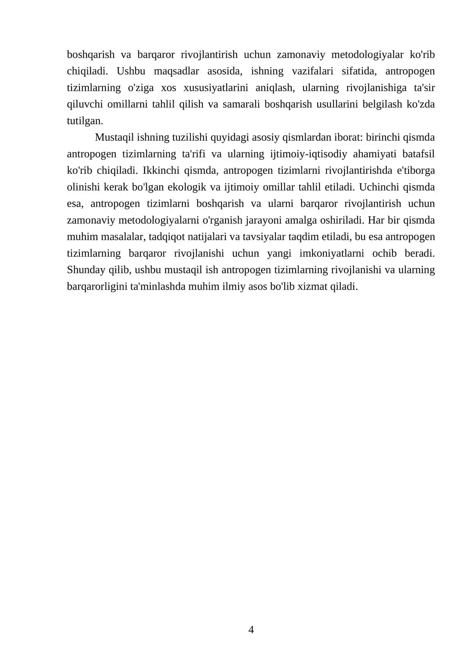 Antropogen tizimlarni rivojlantirishning qonun va qonuniyatlari 4