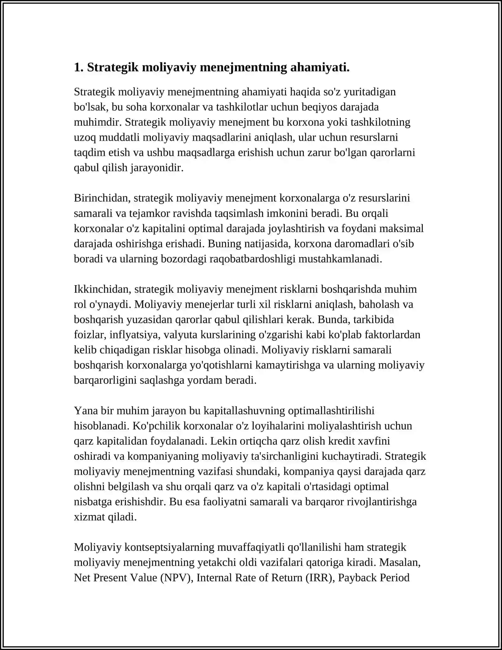BOSHQARUVDA STRATEGIK VA TAKTIK MOLIYAVIY MENEJMENTNING AHAMIYATI 4