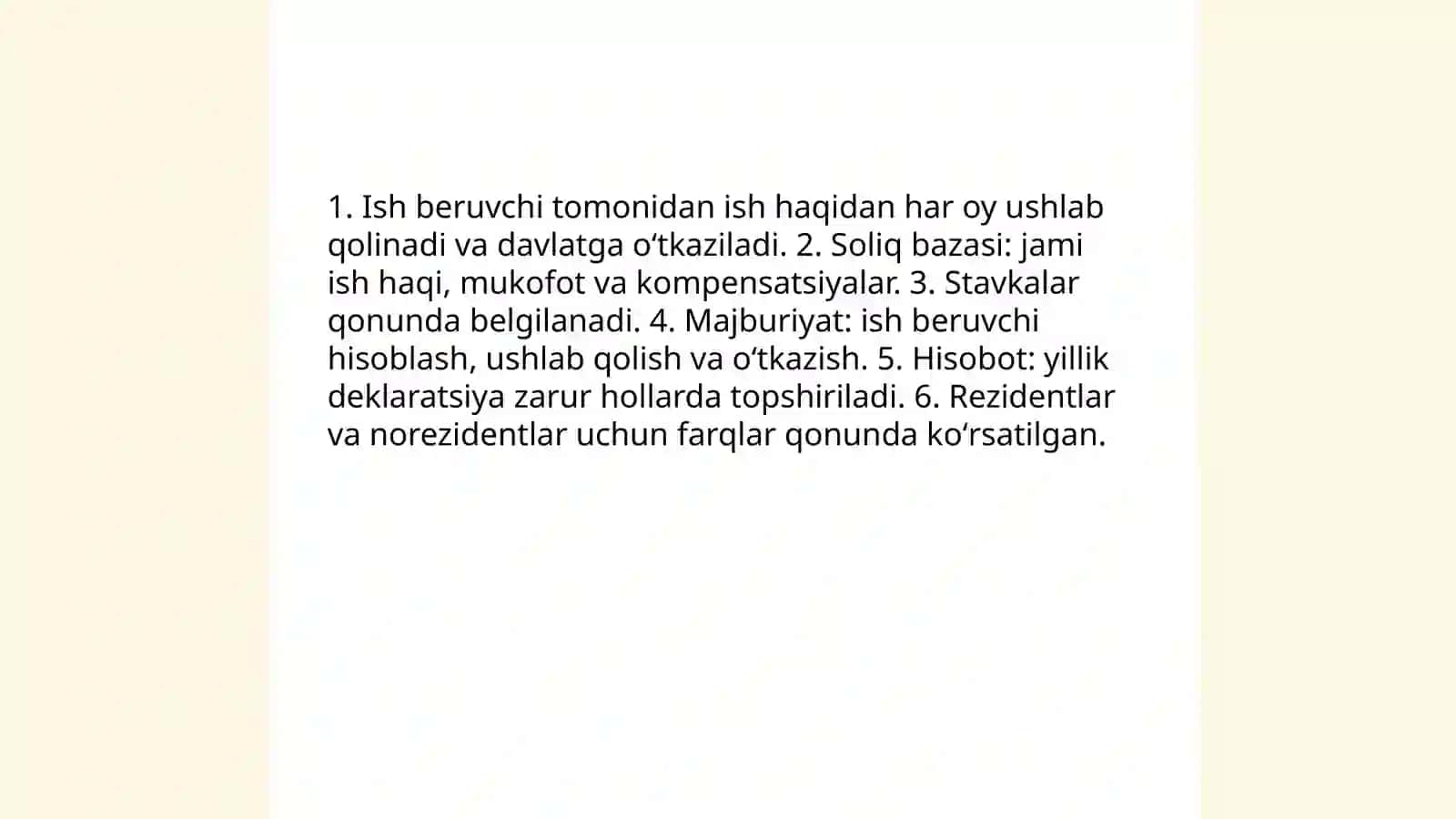 Jismoniy shaxslarni va ularning ayrim toifalari tomonidan toʻlanadigan soliq 4