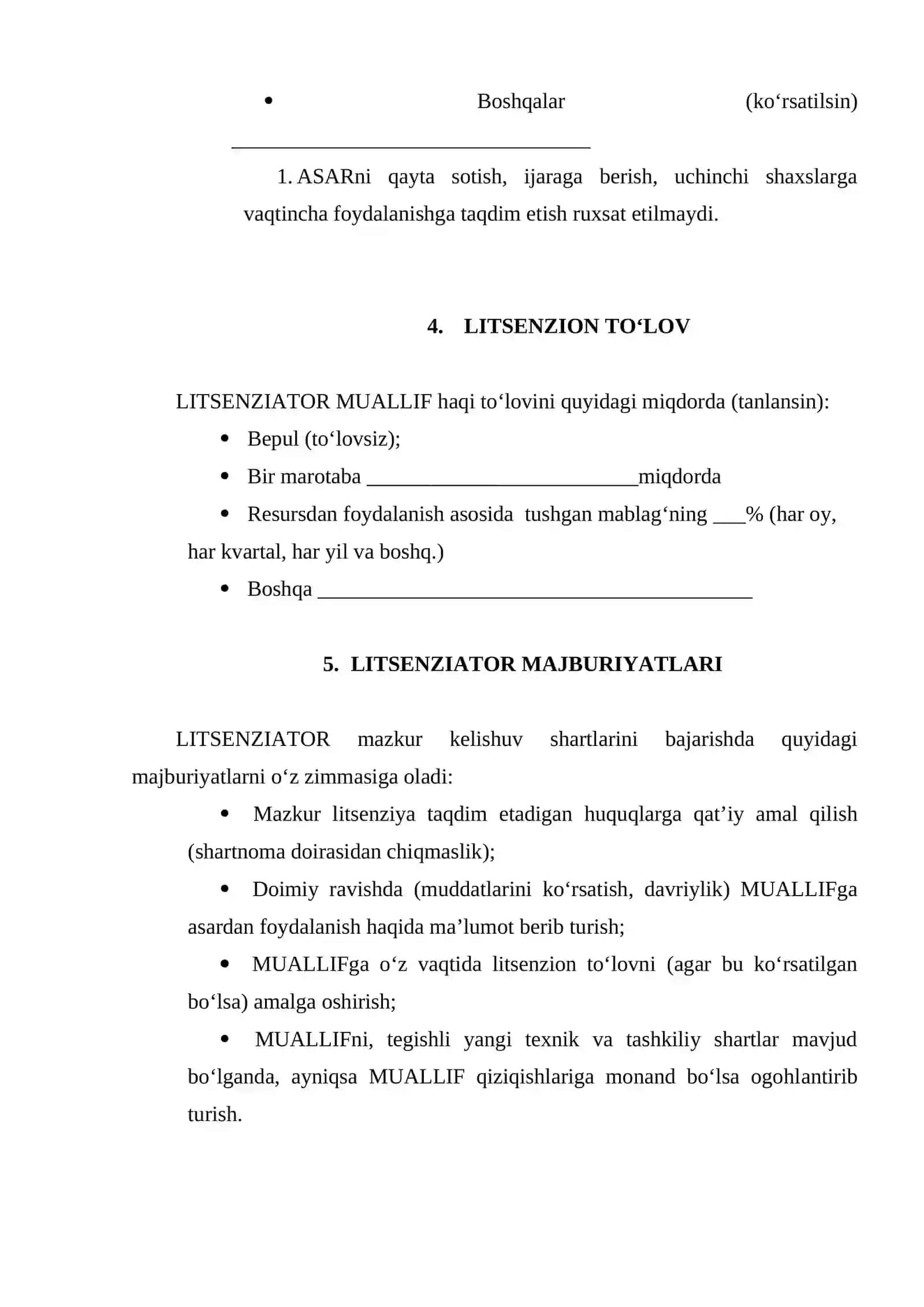 Nashrlarning huquqiy egalari va mualliflar bilan tuziladigan shartnomalar shakli 4