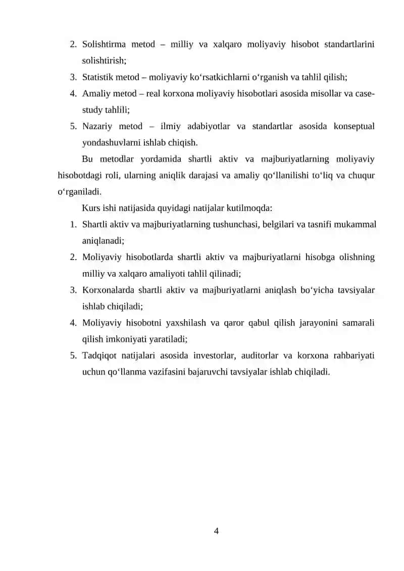 SHARTLI AKTIVLAR VA MAJBURIYATLARNING MOLIYAVIY HISOBOTDA AKS ETTIRILISHI 4