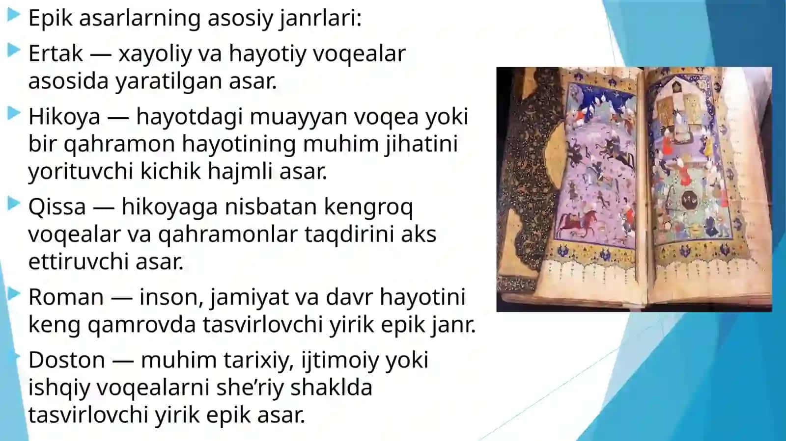 Epik asarlar tahlili, matn ustida ishlash yo‘llari (“Xamsa” dostonlari misolida) 4