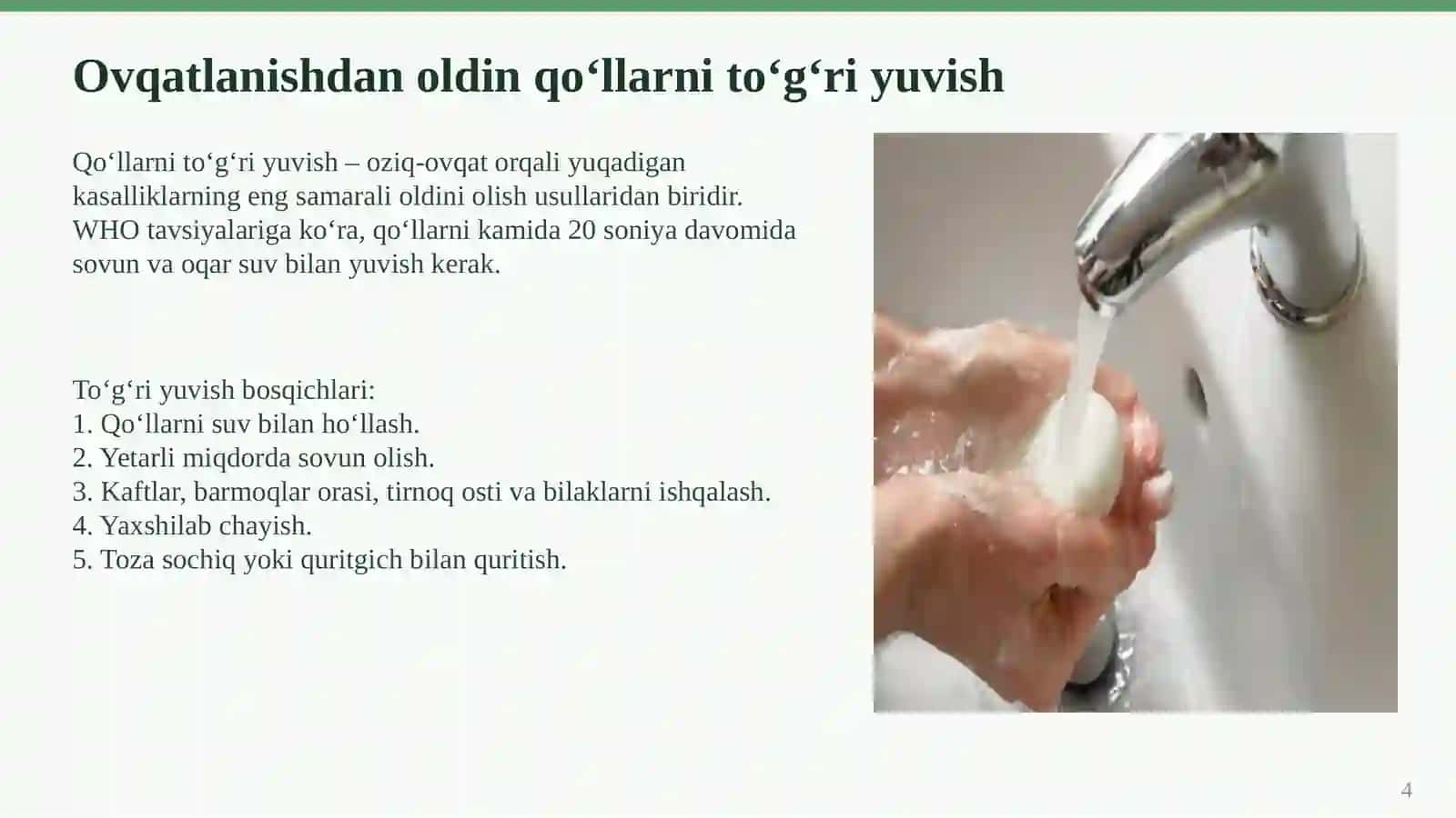 Umumiy ovqatlanish joylarida gigiyenaga amal qilish odobi 4