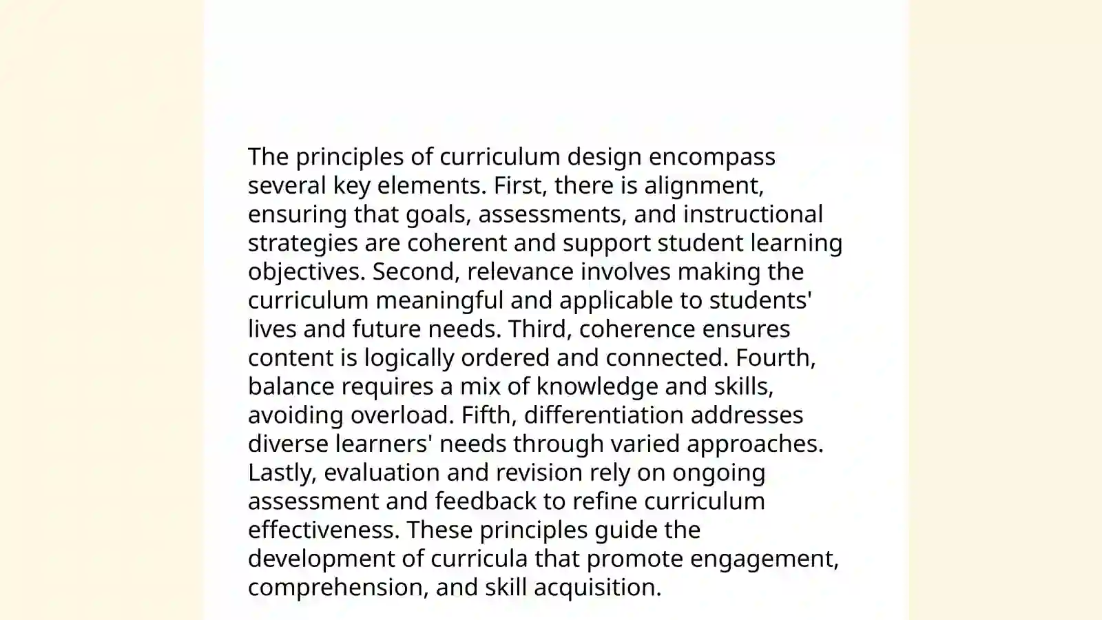 Curriculum design: theoretical and practical values 4
