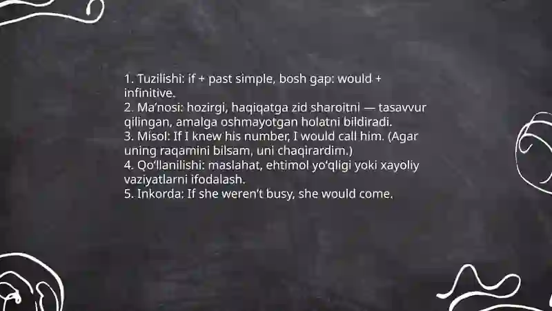 Present unreal conditionals 4