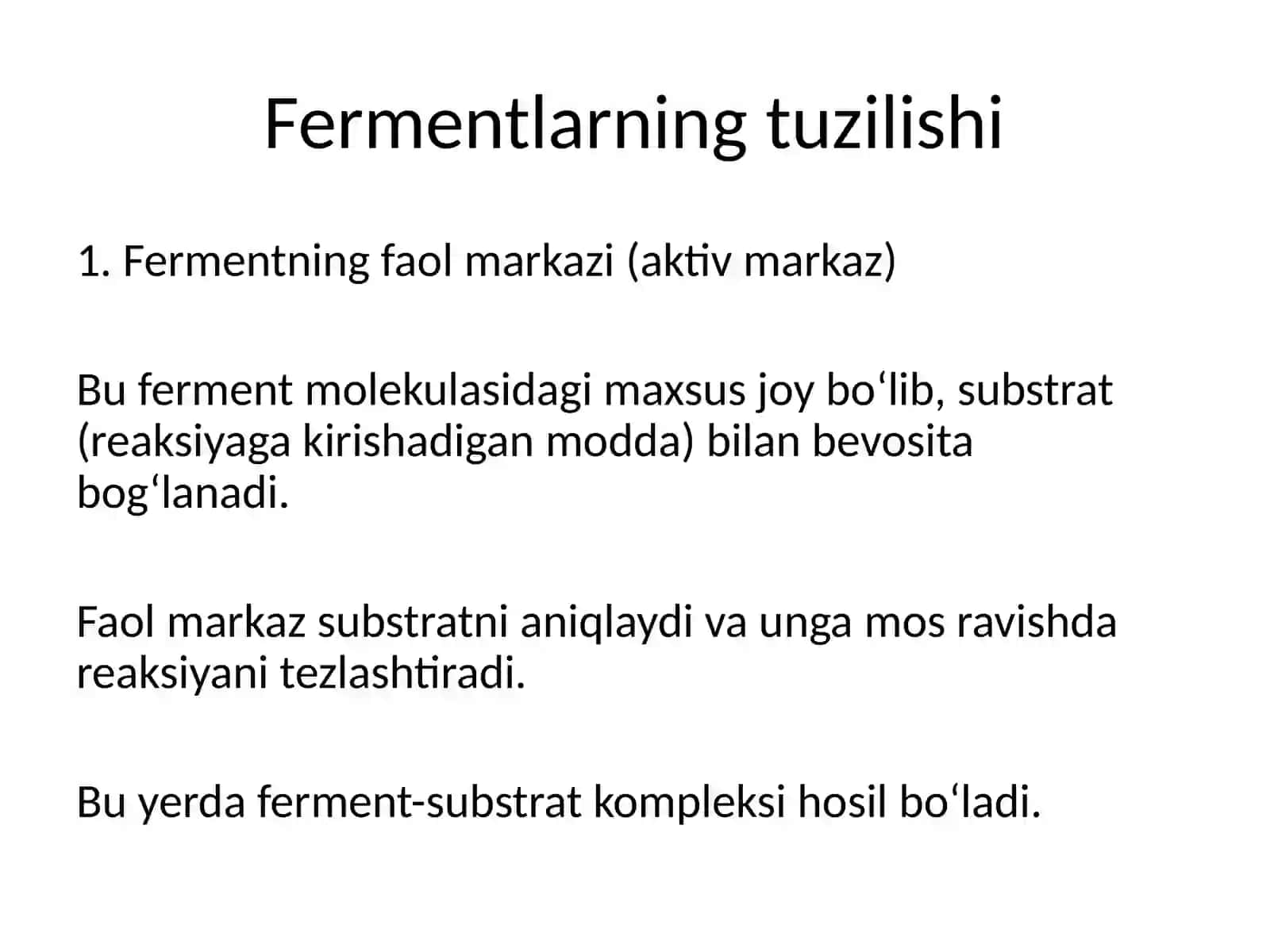 Fermentativ katalizning molekulyar mexanizmlari 4