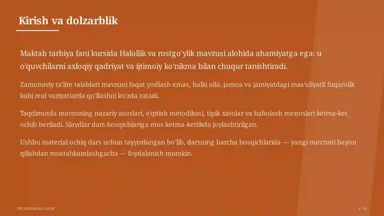 Halollik va rostgo'ylik (2-sinf) 4
