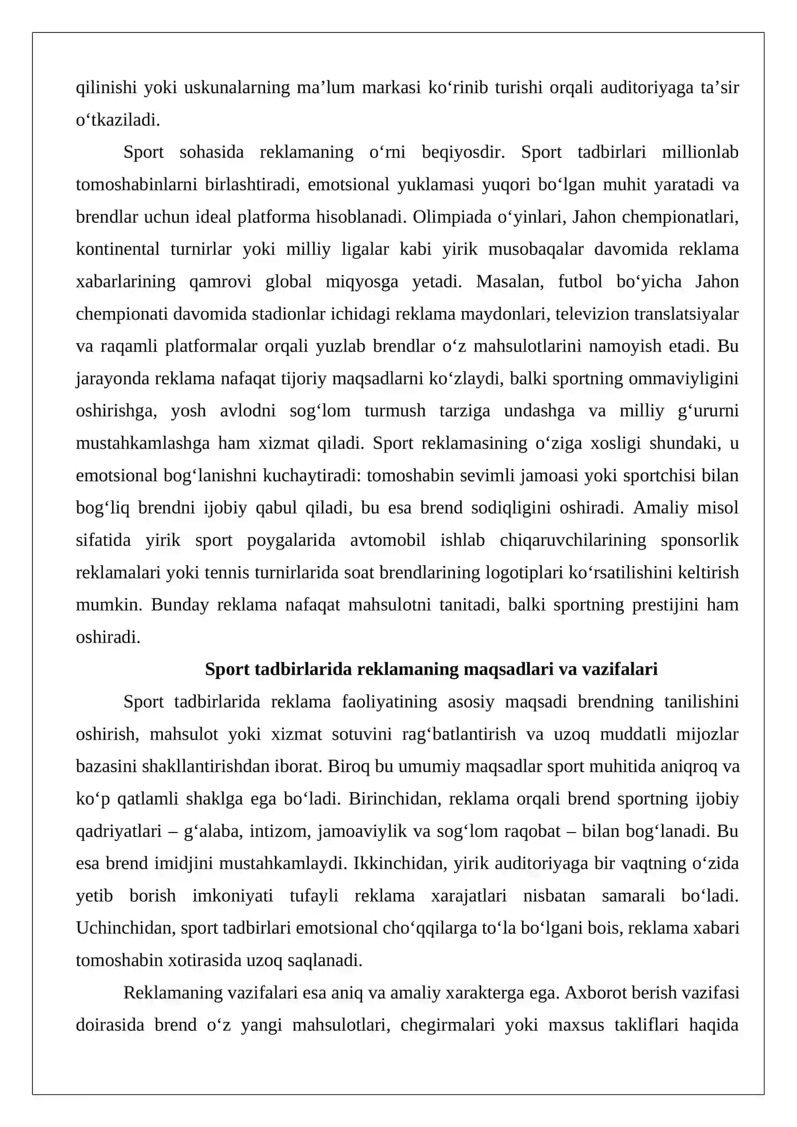 Sport tadbirlarida reklama faoliyatini tashkil etish 4