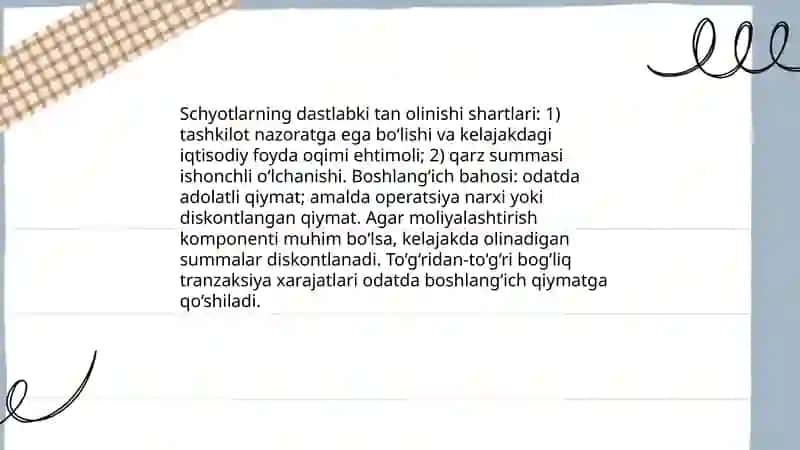 Ta'sischilar va boshqa debitorlardan olinadigan schyotlarning hisobi 4