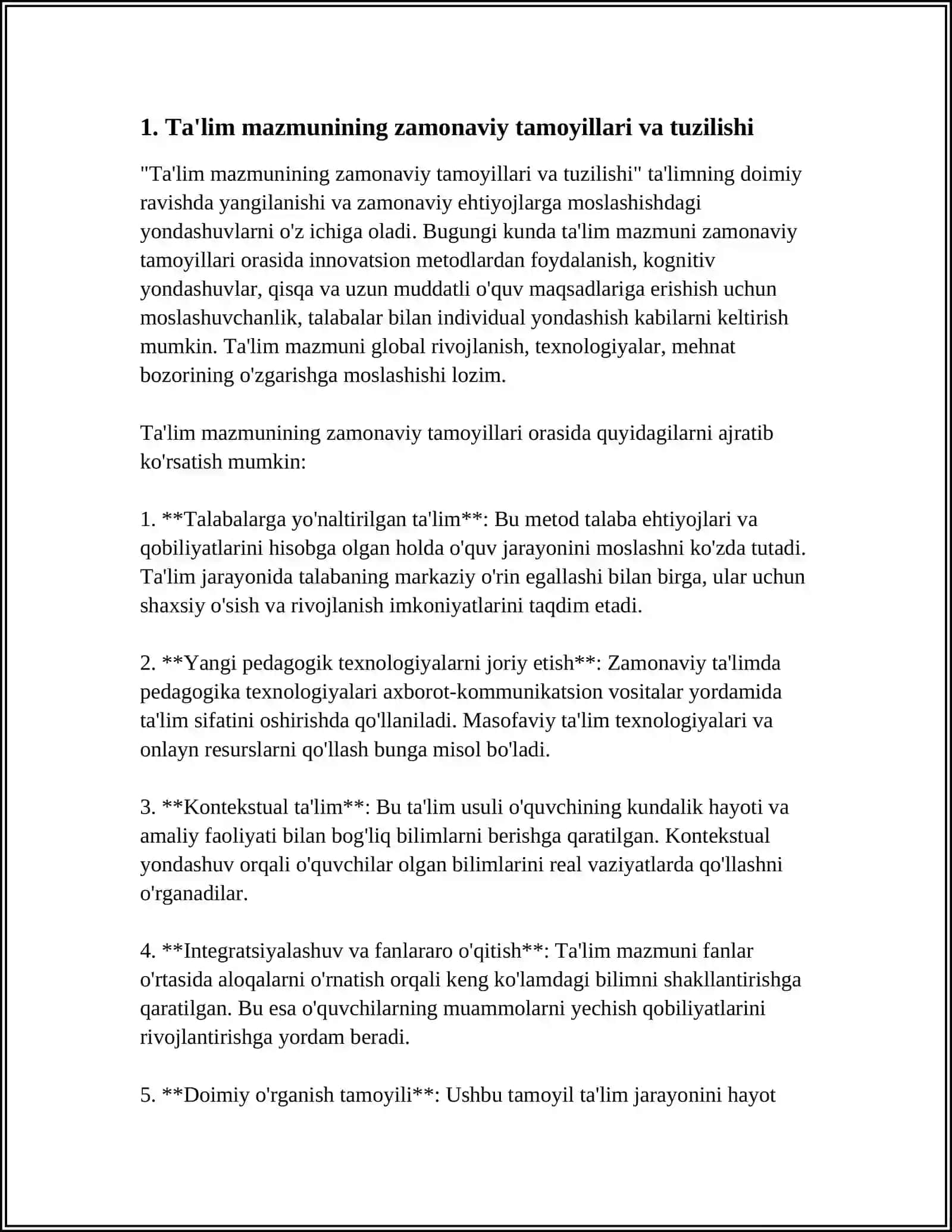 TA'LIM MAZMUNI 4