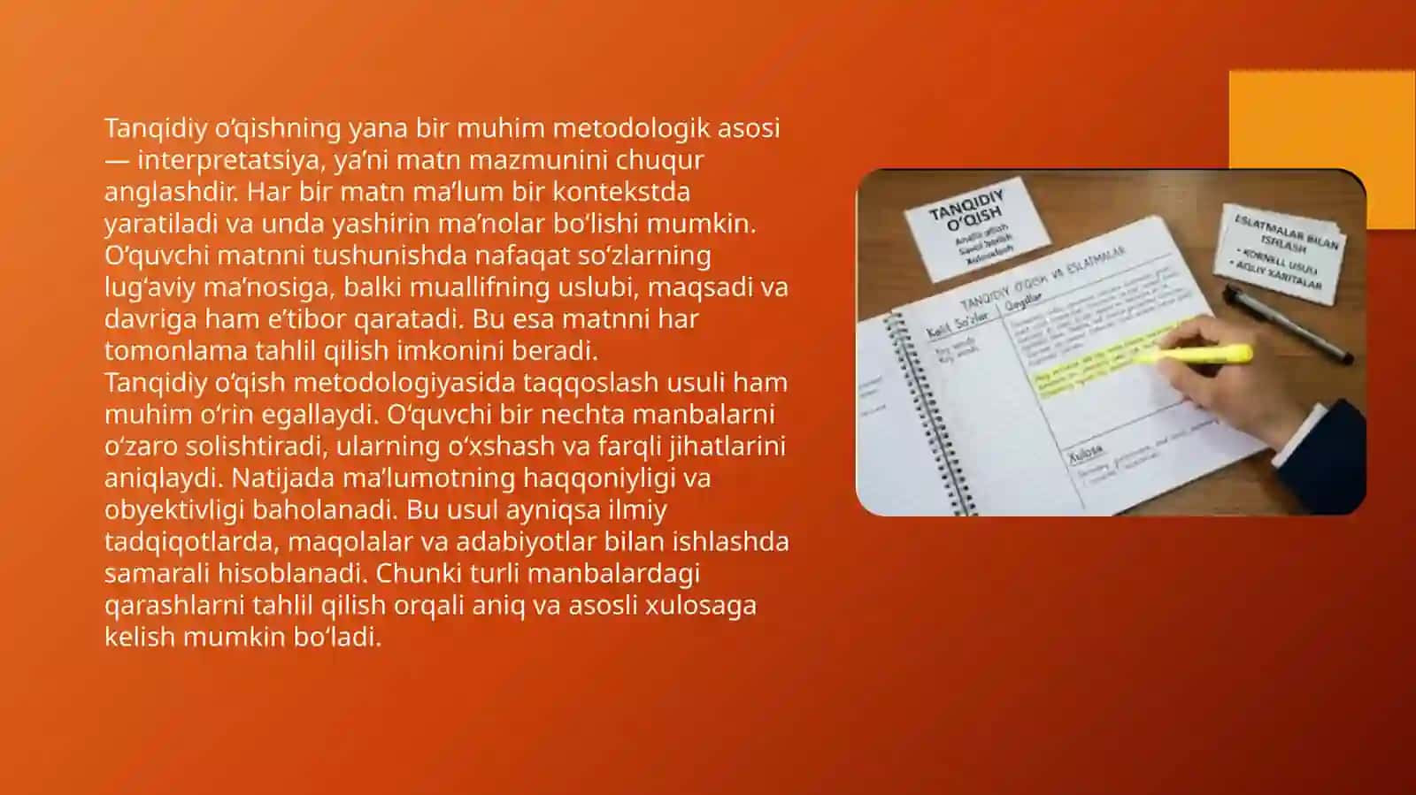 Tanqidiyo'qish va eslatmalar bilan ishlash 4