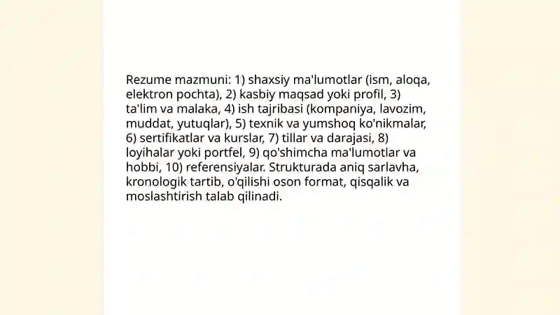 Rezume va uning turlari 4