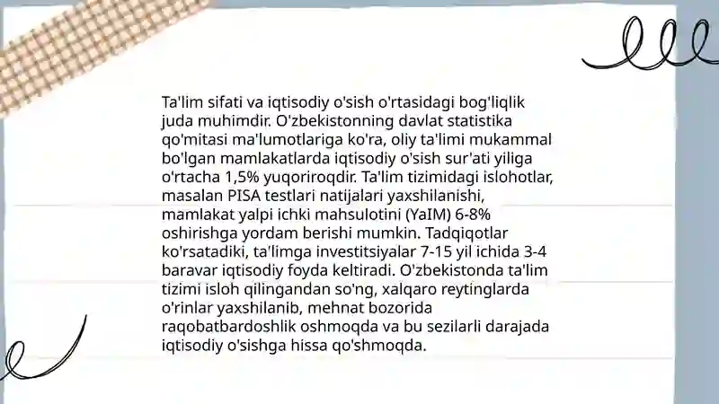 Ilmiy va ta'lim salohiyati iqtisodiy rivojlanish omili 4