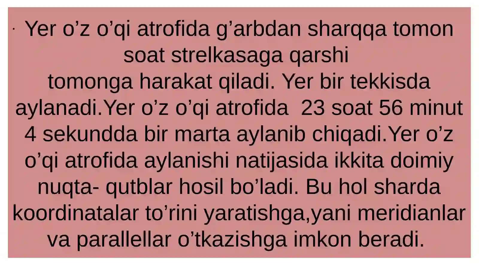 Yerning o’z o’qi atrofida aylanishning geografik oqibatlari 4